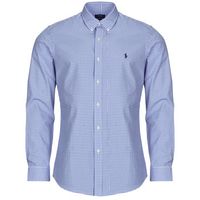 polo ralph lauren camisa manga larga chemise ajustee slim fit en popeline unie para hombre