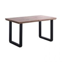mesa de comedor extensible con patas metalicas 140-220x80cm roma roble honey - negro 220 x 80 x 77 cm