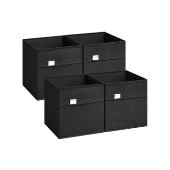 Plegables Cajas Almacenaje, Negro Tinta / 30 x 30 x 30 cm