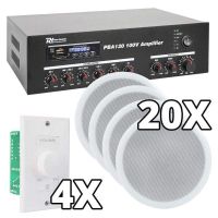altavoces power dynamics techo 100v con amplificador bluetooth 120w y control volumen