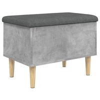 banco con almacenaje madera ingenieria gris hormigon 62x42x46cm vidaxl