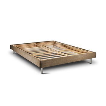 Estructura De Cama Tribu  Taupe Metal 180 X 135 Cm