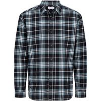 jack  jones camisa manga larga 12258429 jjjoshua fall flannel shirt ls goblin blue para hombre