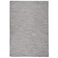 alfombra de exterior de tejido plano marron y azul 160x230 cm vidaxl