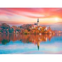 fotomural vinilo lago bled otono 400 x 300 cm