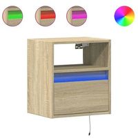 muebles de tv de pared luces led 2 uds roble sonoma 41x31x45 cm vidaxl