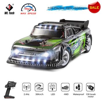 WLtoys 284131 1:28 4WD 2.4G Mini RC Racing Car Alta velocidad Off-Road Control remoto LED Light Drift Alloy Truck Boys Toys Kids Gift