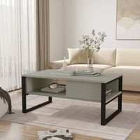 mesa de centro laukaa 100x60x45 cm - gris verdoso encasa