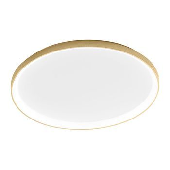 Krizia - Plafón Led Regulable 80w - 5800lm, Luz Cálida 3000k, Difusor Opal, Aluminio Oro Cepillado, D. 70 Cm, Ip20, Diseño Moderno