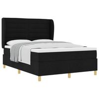 cama tipo box spring con colchon negro 200 x 160 cm tela vidaxl
