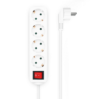 aisens base multiple 4 tomas con interruptor con cable 315mm2 blanco 14 m
