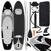 set de tabla de paddle surf hinchable negro 300x76x10 cm vidaxl
