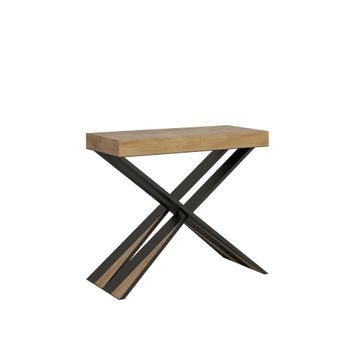 Consola Extensible 90x40/196 Cm Diago Small Premium Roble Nature Estructura Antracita