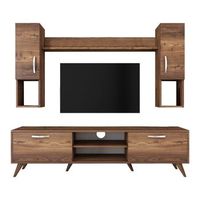 soporte de tv de madera mezalun - 180 x 35 x 48 cm - marron