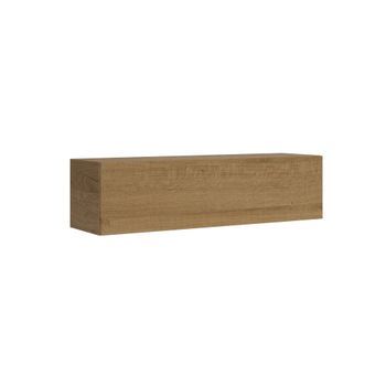 Mueble De Tv De Pared Abatible Con Paso De Cables, Ancho 153,6 Cm, Alto 40 Cm, Profundidad 39,2 Cm, Roble Natural