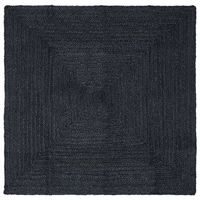 alfombras de area cuadrado gris oscuro 240 x 240 cm yute vidaxl