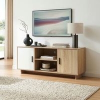 mueble de tv kenta con compartimentos 120x39x52 cm - roble sonoma  blanco encasa