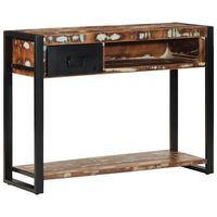 mesa consola multicolor madera maciza reciclada 100x35x75 cm vidaxl