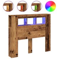 cabecero con led madera ingenieria envejecida 120x185x1035 cm