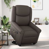 sillon reclinable masaje pie cuero sintetico marron brillante cfw931310