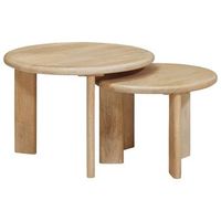 2 piezas mesas de cafe  mesa de centro nido negro madera de mango maciza