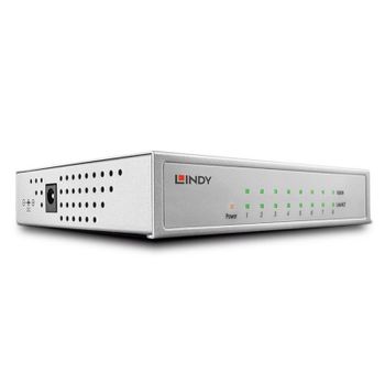 Switch Gestionado Lindy 25045 8 Puertos Gigabit PoE Carcasa Metálica Plata