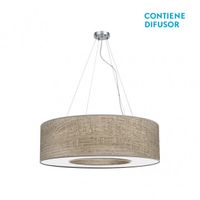 fabrilamp colgante acabado en color madera gris mediano modelo haiti 4luces