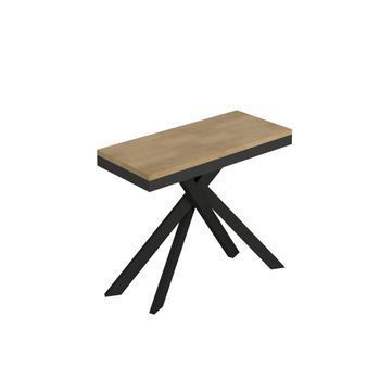 Consola Extensible 90x40/196 Cm Saki Small Evolution Estructura Roble Natural Antracita