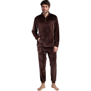 Admas Chándal Pijama pantalón sudadera cuello alto cremallera Corduroy para hombre