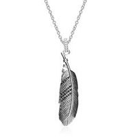cadena de plumas de acero inoxidable con circonita negra