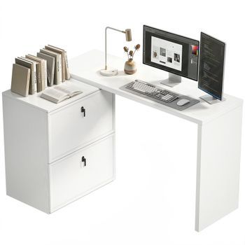 Escritorio Reversible 2 En 1 De Tablero De Madera, Sin Marca, 163 X 39 X 75 Cm – Blanco