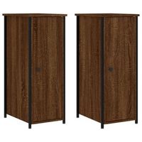 mesitas noche 2 uds madera ingenieria marron roble 32x42x80 cm vidaxl