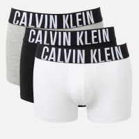 calvin klein 3-pack intense power cotton-blend jersey trunks - l