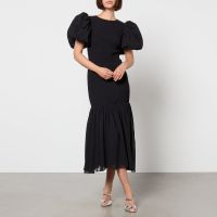 rotate birger christensen recycled chiffon puff sleeve dress - dk 34uk 6
