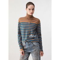 liu jo jersey jersey de cuello alto de rayas con bordado para mujer