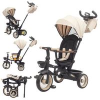 triciclo evolutivo bebe sami plegable con asiento reclinable beige de twinly