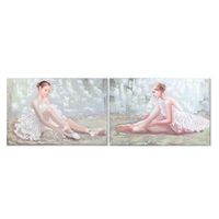 cuadro dkd home decor bailarina 120 x 3 x 80 cm 2 unidades