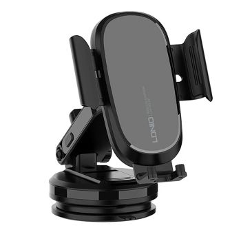 Soporte de pinza para teléfono móvil LDNIO MV21 15W Cargador inalámbrico para automóvil Base retráctil para soporte de p