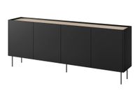comoda de 4 puertas con pie de metal 220x85 cm