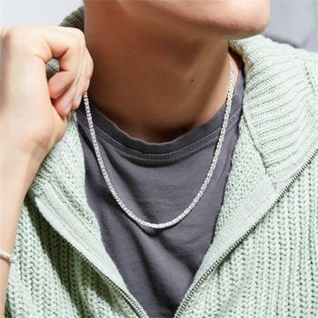 Cadena bizantina para hombre de plata 925, 3,2 mm