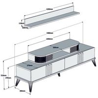 mueble tv con estante eylul roble