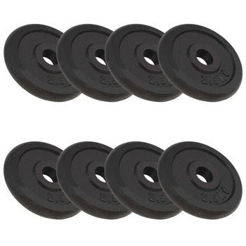 Discos De Pesas De Hierro Fundido 8 Piezas 2,5 Kg Vidaxl