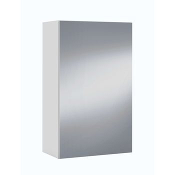 Pack Armario De Baño Con Espejo + 3 Estantes Color Blanco Brillo Aseo Almacenaje  60x65x21 Cm