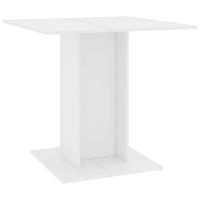mesa de comedor de madera contrachapada blanco 80x80x75 cm vidaxl