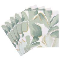 set de 20 servilletas de papel con estampado de hojas verdes