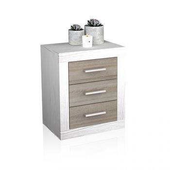 Mesita De Noche Kira Andersen Pino - Gris 50 X 61 X 35 Cm