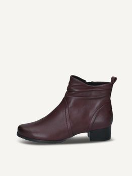 CAPRICE Bootie, red, made of Leather with Block heel, Size 37