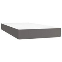 colchon de muelles ensacados firmeza media cuero sintetico gris 120x190x20 cm vidaxl
