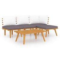 muebles de jardin 5 piezas  mobiliario de jardin con cojines madera maciza de acacia