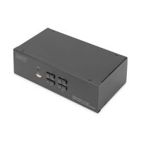 conmutador kvm digitus 4 puertos pantalla dual 4k displayport